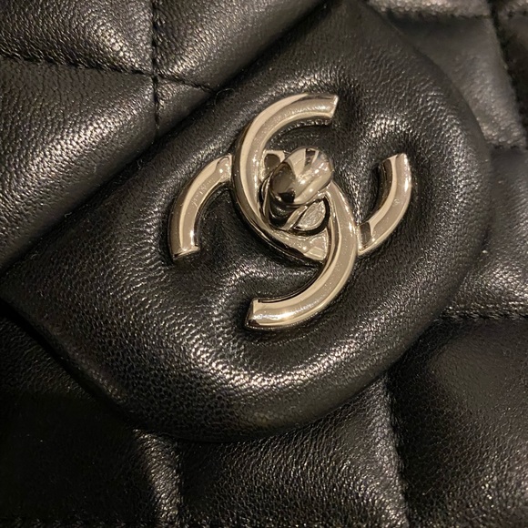 CHANEL Large Quilted Lamb Leather Classic Flap Handbag - Picture 15 of 16